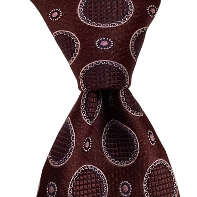 Corbata ERMENEGILDO ZEGNA ***** Seda XL ITALIA Lujo Geométrica Vino/Rosa Usada en Excelente Condición Foto 1 de 3