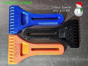 3 Pack Handheld Window Ice Scrapers MADE IN USA - Picture 1 of 4