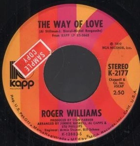 Roger Williams Way Of Love 7" Vinyl USA Kapp 1972 B/w Tschaikowsky '73 Sample - Bild 1 von 1