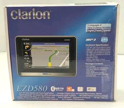 Clarion EZD580 EZDrive Ultimate Navigation Unit 4.3" Touch Screen GPS Unit - Image 1 of 4