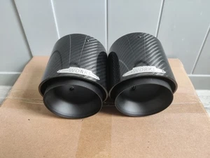2 x MINI JCW Style Glanz Schwarz Kohlefaser Auspuffblenden (F54/F55/F56/F57/F60) - Bild 1 von 6