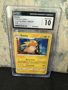 Raichu 050/203 SWSH07: Evolving Skies Holo Raro CGC 10 - Imagen 1 de 2