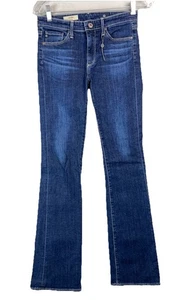 AG Adriano Goldschmied Women 27 Jeans Angel Bootcut Dark Wash Stretch Distressed - Picture 1 of 13
