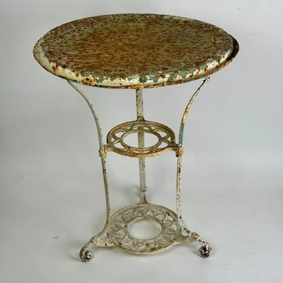 Mesa redonda de hierro forjado francesa del siglo XIX Guéridon/bistró Foto 1 de 4