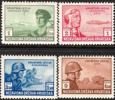 Sello Croacia Sc B33-6 1943 Segunda Guerra Mundial Rusia Legión Panzer Soldado Guerra Militar MNH Foto 1 de 3