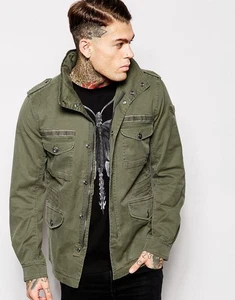 Diesel Men’s Xl Green J-Chika Green Military Jacket Cotton Blend - Picture 1 of 11