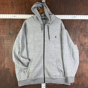 Polo Ralph Lauren Double Knit Tech Hoodie mit durchgehendem Reißverschluss grau schwarz Herren 3XB EUC - Bild 1 von 8