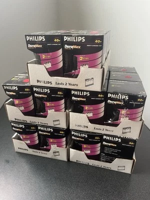6-pack NOS Philips DuraMax Chrome Top Bulbs Vanity 40W G25 Base - Image 1 of 3