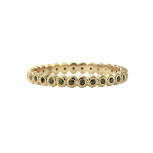 14K Gold 0.20 Ct. Black Lab-Created Diamond Eternity Wedding Ring Fine Jewelry - Picture 1 of 4