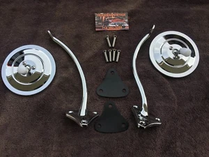 1956 CHEVROLET TRUCK MIRROR KIT CHROME RIBBED GMC TRUCKS - Picture 1 of 1