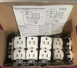 ENERLITES 61580-TR-W Presa Standard Duplex Resistente alle Manomissioni 15A 125V Box 9 - Foto 1 di 3