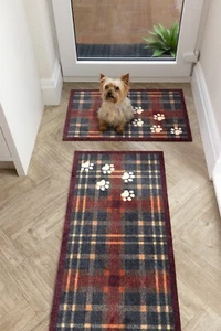 Alfombrilla de puerta y corredor con patas a cuadros Howler & Scratch lavable a máquina - Imagen 1 de 18