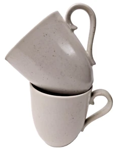 Pair of Red Vanilla Speckled Mugs 10oz Oatmeal - Picture 1 of 7