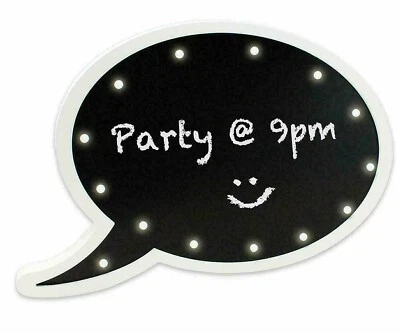 CHALKBOARD WITH LED LIGHT MEMO BOARD TO DO LIST Marquee Speech Global Gizmos  - Image 1 of 3