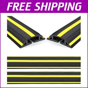 Durable 10 FT PVC Cable Protector with Visibility Safety Stripes for Any Setting - Photo 1/8