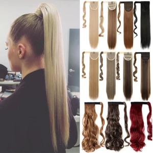 100% Real Thick Ponytail Natural As Human Hair Extensions Wrap Pony tail Blonde - Picture 1 of 40