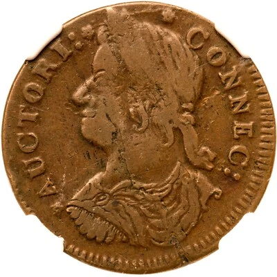1787 M 31.2-r.3 NGC VF 30 Connecticut Colonial Copper Coin - Image 1 of 3