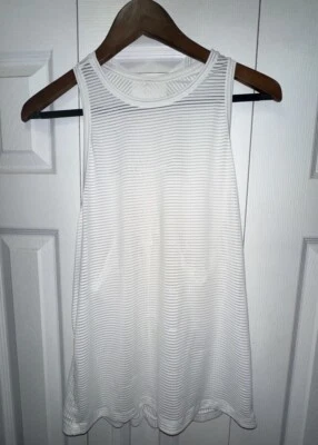 Lululemon Tank Top Fits Like a Size 6 to 8. White Mesh Sheer Thin Lightweight - Image 1 of 4