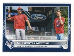 2022 Topps Series 1 Royal Blue #122 Minnesota Meetup Ohtani & Maeda - Picture 1 of 1