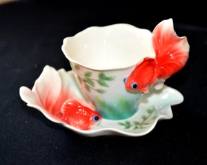 FRANZ Collection Goldfish Cup Saucer Set - Picture 1 of 14