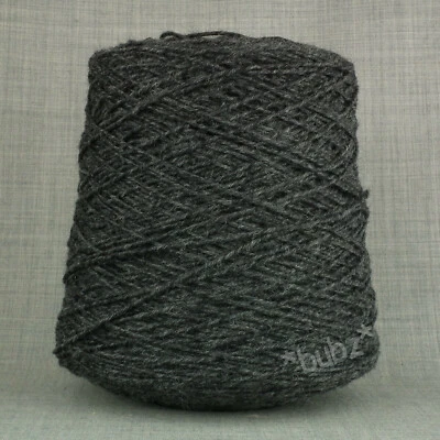 YARNONCONE FILATO PER TESSITURA DI LANA SHETLAND SPESSO DK GRIGIO ANTRA 400g CONO ARAN MAGLIA PESO