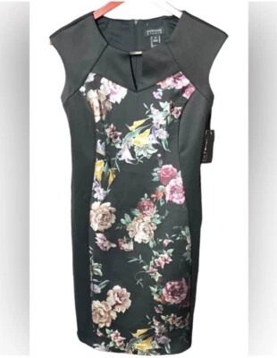 Vestido floral negro En Focus Studio sin mangas con ojo de cerradura para mujer talla 6 nuevo con etiquetas Foto 1 de 4
