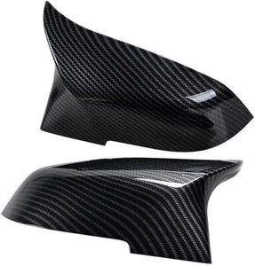 2 Carbon Fiber Style Side Rear Mirror Cover Cap 2013-18 Fits BMW 5 6 7 series - Picture 1 of 3
