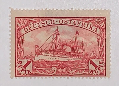 Travelstamps: Germany East Africa Stamps 1 Rupie Kaiser’s Yacht mint OG H Wmk - Image 1 of 4