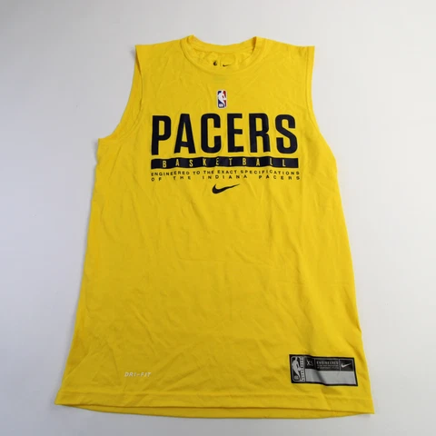 Indiana Pacers Nike NBA Authentics Dri-Fit Sleeveless Shirt Men's Gold New Cover
