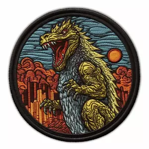 Kaiju Monster Patch Iron-on Applique Creature Badge Monsterverse Lizard Manga - Picture 1 of 12