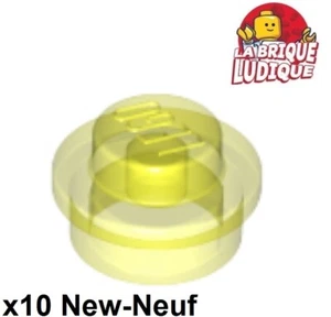Lego 10x Plate Round 1x1 Straight Side trans neon green jaune fluo 4073 NEUF - Picture 1 of 1
