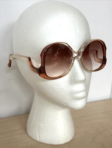 Vintage Brown Oval Butterfly Sunglasses Hong Kong 912 NICE Retro Oversized look - Picture 1 of 14
