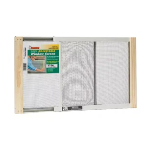 Verstellbarer Aluminium Fenster Bildschirm 25 Zoll x 10 Zoll Grauer Holzrahmen für frische Luft - Bild 1 von 12
