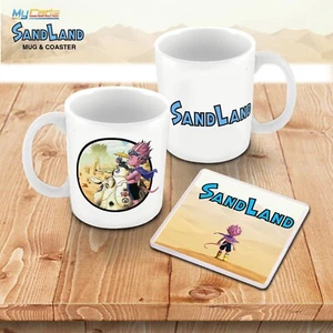 SandLand Anime Game Inspired Ceramic Mug and Plastic Coaster Set DBZ style - Picture 1 of 3