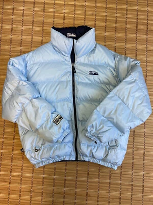 FIRST DOWN MENS XL OUTWEAR PROTECTION DOWN REVERSIBLE BLUE PUFFER COAT - Image 1 of 4