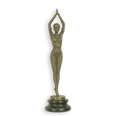 Bronze Skulptur / Figur ,"Femme fatale", sign.D.H.Chiparus , 29cm , 0,9Kg  /125 - Bild 1 von 4