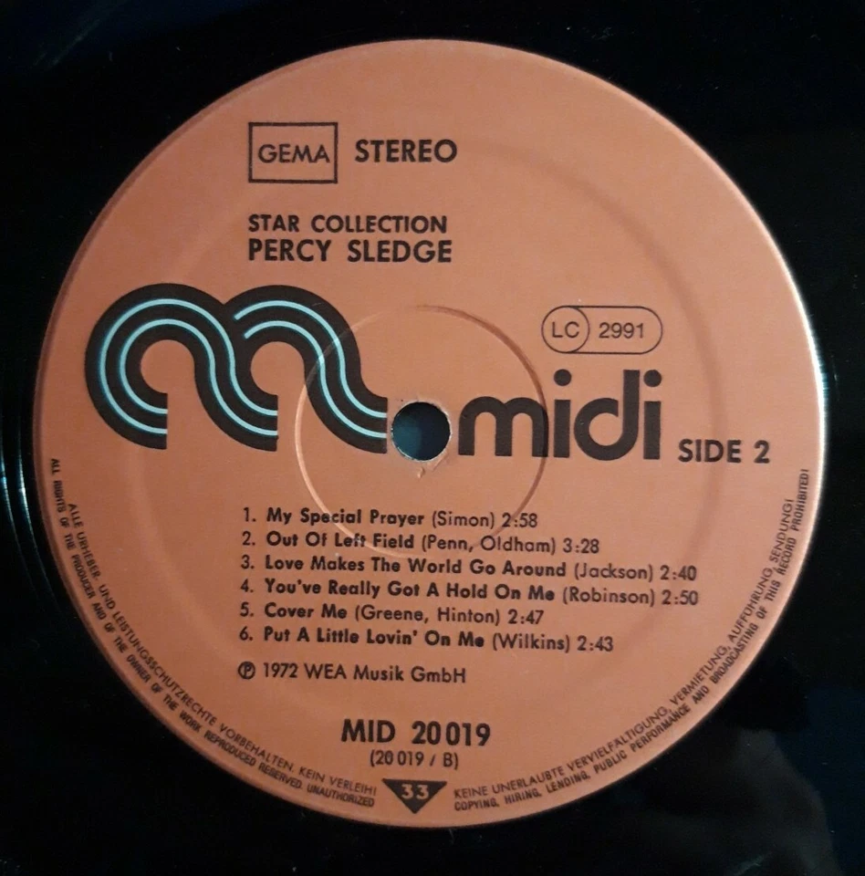 PERCY SLEDGE Star-Collection LP in Anti Static+Plastic Sleeve, NO COVER | Soul  - Bild 1 von 1