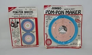 Susan Bates Pom-Pon Makers 3 Standard 1 Jumbo New Old Stock Sealed Pop-In Rings - Picture 1 of 14