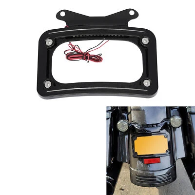Montaje de matrícula curvo LED apto para Harley Road King 17-23 Street Glide 10-23 Foto 1 de 4