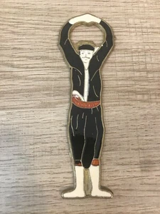 Zweiseitiger Flaschenöffner Matador Emaille Intarsien Metall - Bild 1 von 2