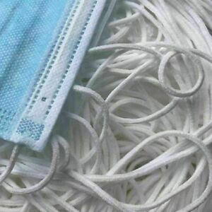  3mm Elastic Cord SOFT Round Strap Sewing Craft For Face Mask Black or White 