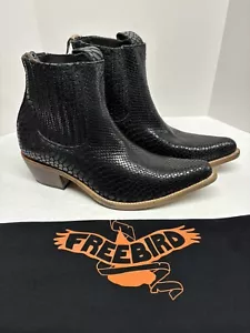 Freebird Maeve Damenstiefel Größe 10 schwarz Leder Schlangenmuster heilt Cowboy - Bild 1 von 17