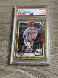 2020 Bowman Chrome Prospects Gold Mojo /50 PSA 9 Mickey Moniak #BCP167 Phillies - Picture 1 of 3