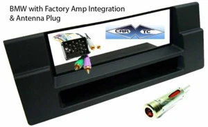 BMW Single Din Car Stereo DASH Kit (E39)+Amp Integration Antenna Plug:1997-2001 - Foto 1 di 1