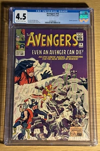 Avengers 14 CGC 4,5 en muy buen estado+ Marvel 1965 Kirby, grietas en el estuche no afectan al libro - Imagen 1 de 7