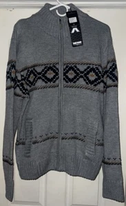 Xray Sweater Mens Size XXL Gray Knit Full Zip Long Sleeve NWT - Picture 1 of 5
