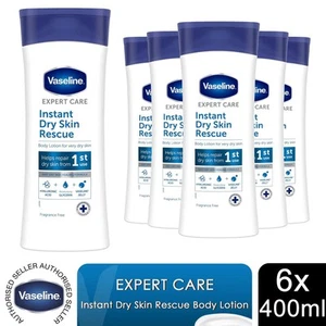 6x 400ml Vaseline Expert Care Instant Dry Skin Rescue Body Lotion For Dry Skin - Picture 1 of 7