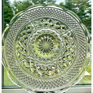 Servizio piatti vintage Anchor Hocking Wexford Crystal 11" diviso 5 sezioni Relish - Foto 1 di 6