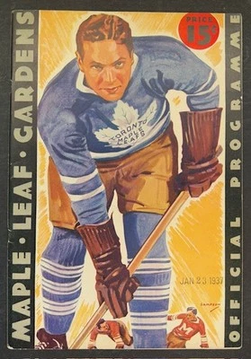 1937 Maple Leaf Gardens Program NHL Hockey Rangers Toronto New York Jackson - Image 1 of 4