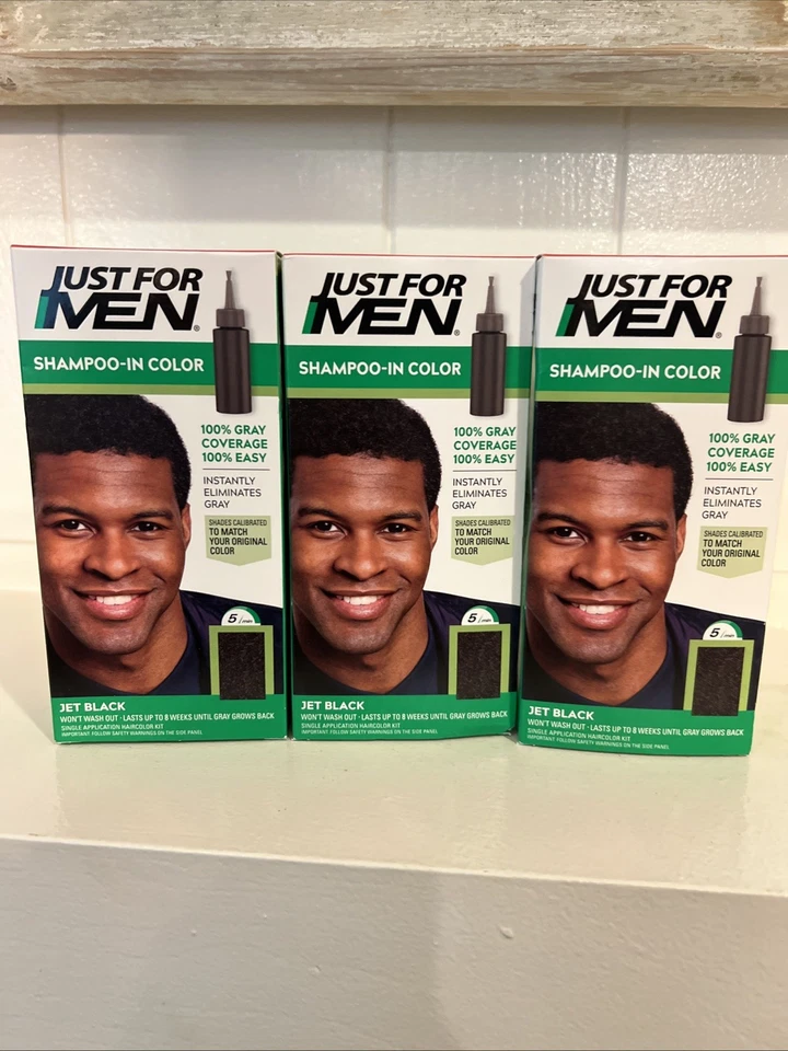 Just for Men of Jet Black Permanent Hair Color - 3pk